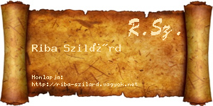 Riba Szilárd névjegykártya